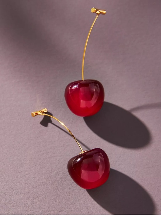 Jewelry - New! Red Cherry Drop Earrings (1063) NWOT